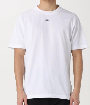 OFF WHITE OMAA027C99JER017 OFF STAMP SLIM TEE 0110 MEN'S WHITE T-SHIRT