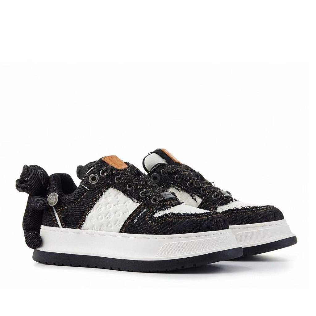 13DE MARZO MZ2507901 BEAR DENIM SNEAKER BLACK/WHITE