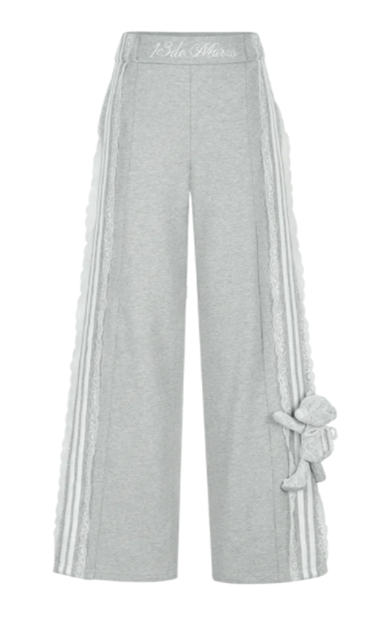 13DE MARZO MZ2501901 BEAR STRIPE LACY PANTS GREY