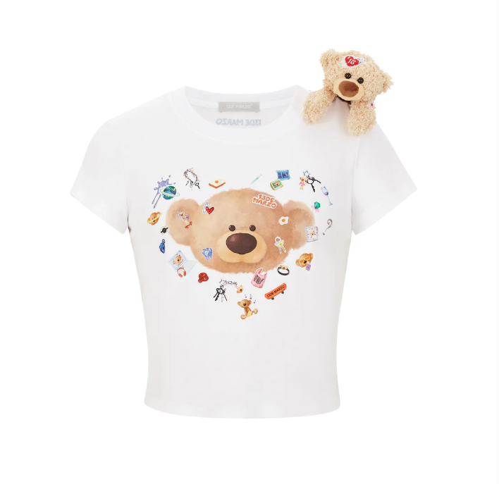 13DE MARZO MZ2505202 BEAR STICKERS TOP WHITE