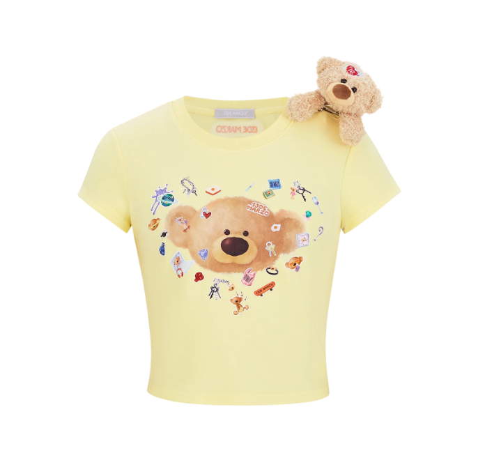 13DE MARZO 2086 BEAR STICKERS TOP YELLOW