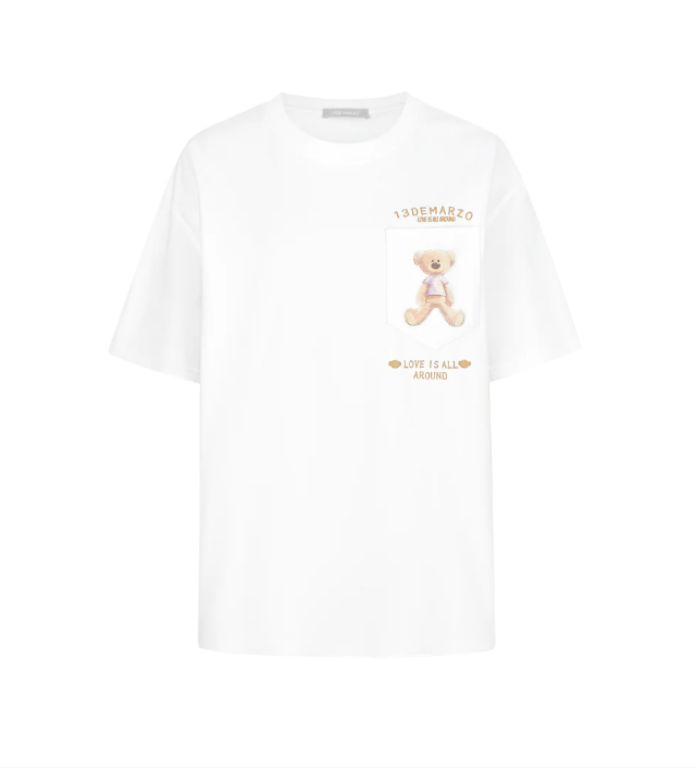 13DE MARZO 1710 POCKET PAINTING T-SHIRT WHITE