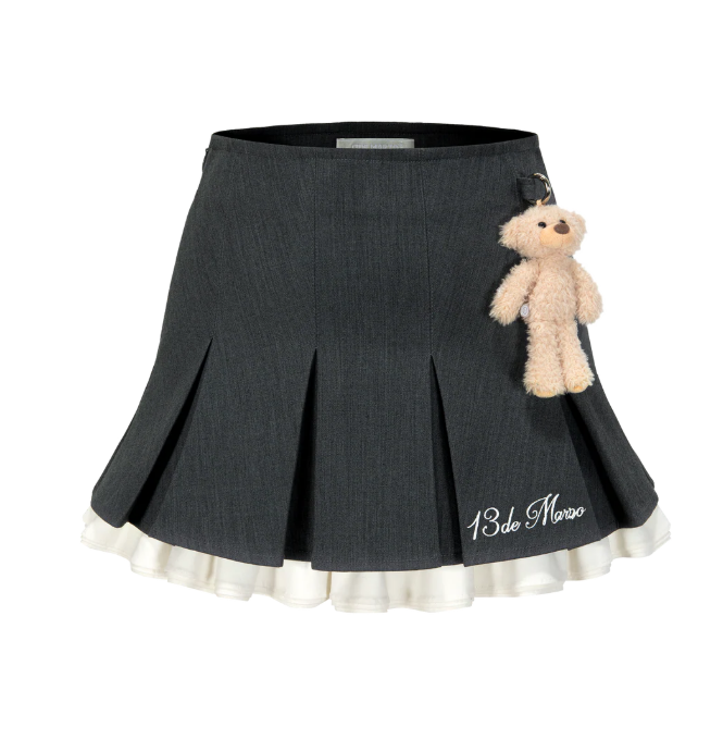 13DE MARZO MZ2505501 BEAR FLOUNCED DRESS GREY