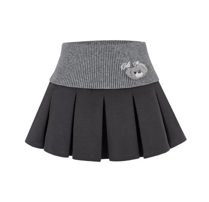13DE MARZO BEAR HEAD UPPER SKIRT DARK GREY CT