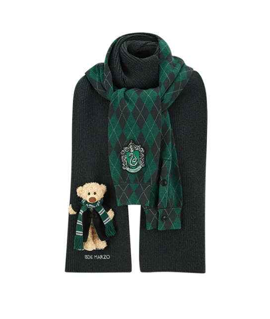 13DE MARZO HOGWARTS FOUR HOUSES BEAR SCARF GREEN CT
