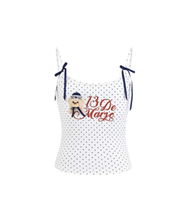 13DE MARZO MZ2602401 SAILOR BEAR POLKA DOT CAMISOLE WHITE