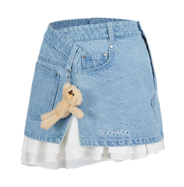13DE MARZO MZ2604401 BEAR FOLDED DENIM SKIRT BLUE