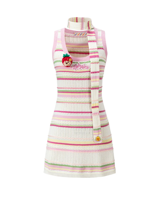 13DE MARZO MZ2605401 LOLLIPOP STRIPED KNIT DRESS COLOURFUL