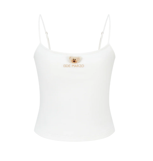 13DE MARZO MZ2605801 MINI BEAR PRINT VEST WHITE