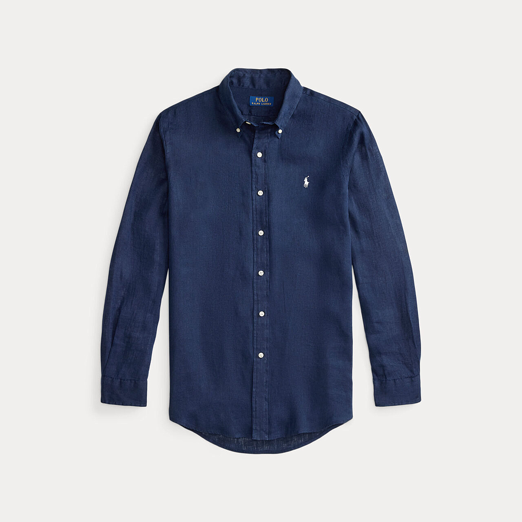 POLO RALPH LAUREN 710966294504 MEN'S SHIRT NAVY - WHITE LOGO
