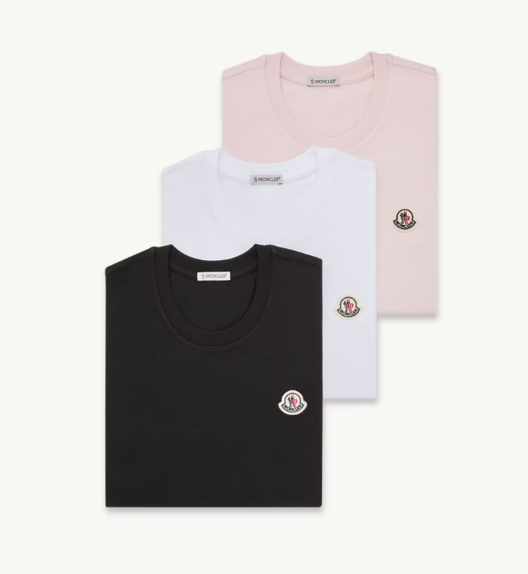MONCLER L10938C0005489B8U3PI WOMEN'S T-SHIRT 3PCS SET