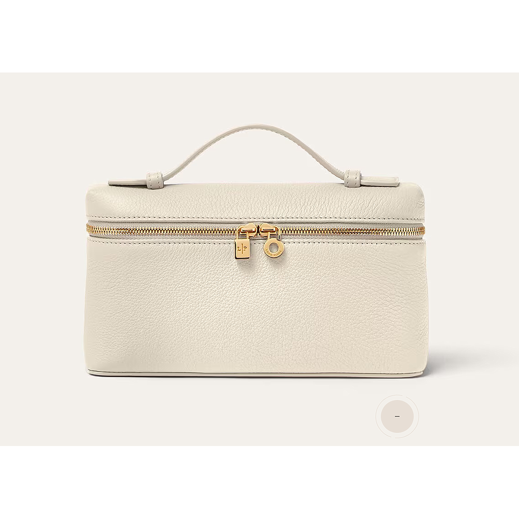 LORO PIANA FAN4045 EXTRA POCKET L19 PELLE DI VITELLO MARTELLATO WHISPER WHITE