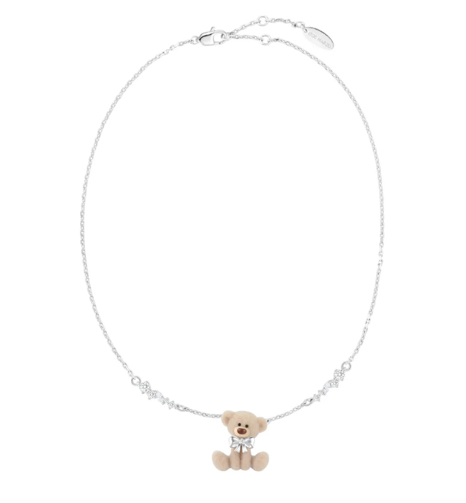 13DE MARZO MZ2608401 CUTE SITTING BEAR NECKLACE SILVER