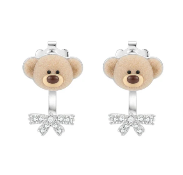 13DE MARZO MZ2608601 MINI BEAR BOW TIE STUDS BROWN