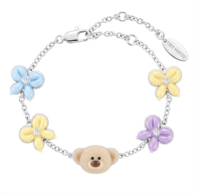 13DE MARZO MZ2609601 BALLOON BOW BEAR BRACELET SILVER