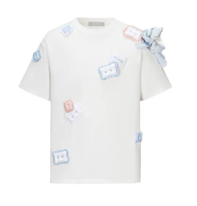 13DE MARZO MZ2609801 NIGHTY NIGHT BEAR PILLOW OVERSIZED T-SHIRT WHITE