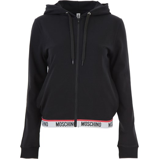 MOSCHINO FELPA ZIP CAP. 1702 9001 0555 NERO