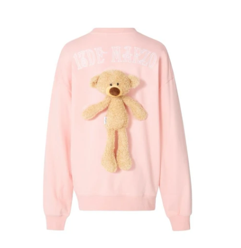 13DE MARZO 037 BEAR CREWNECK SWEATSHIRT PINK