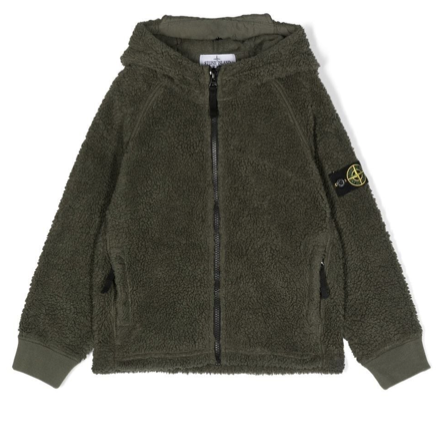 STONE ISLAND 771660343 V0058 OLIVE FLEECE HOODED （12A-14A）