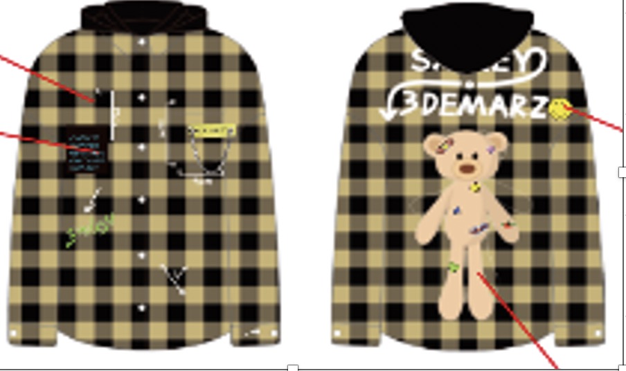 13DE MARZO FR-JX-315 PALDA BEAR PLAID SHIRT YELLOW