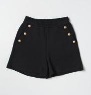 BALMAIN KIDS BS6S09 Z0001 GIRLS JERSEY SHORTS BLACK 12A+